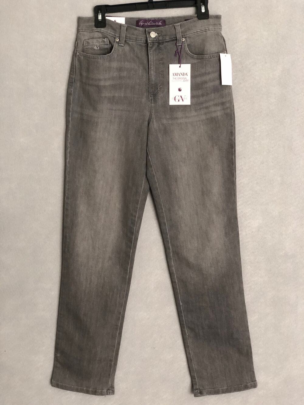 Gloria Vanderbilt Slimming Jeans Amanda Original Gray Women's Size 6 NEW